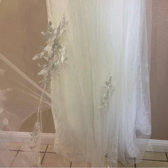 NWOT Lulus Everlasting Affection White Lace Tulle Mermaid Maxi Dress - Picture 8 of 15